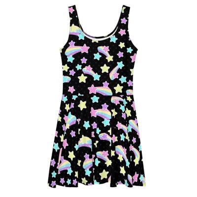 Starry party black skater dress