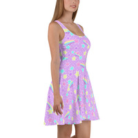 Starry Party Purple Skater Dress - Thumbnail 3