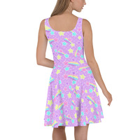 Starry Party Purple Skater Dress - Thumbnail 5