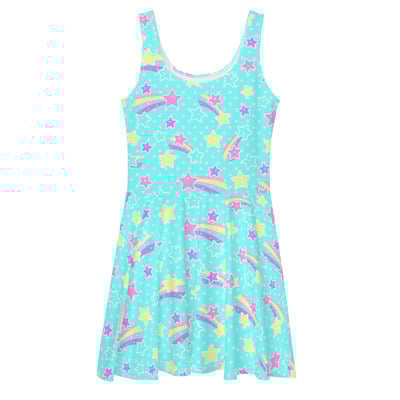 Starry party blue skater dress
