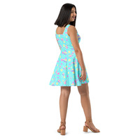 Starry Party Blue Skater Dress - Thumbnail 8