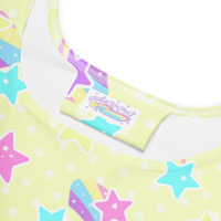 Starry Party Yellow Skater Dress - Thumbnail 6