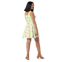 Starry Party Yellow Skater Dress - Thumbnail 8