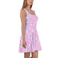 Starry Party Pink Skater Dress - Thumbnail 3