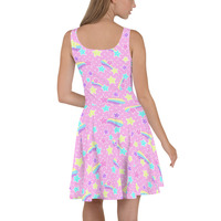 Starry Party Pink Skater Dress - Thumbnail 5