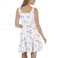 Starry Party White Skater Dress - Thumbnail 5