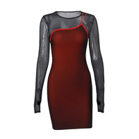 Fashion Sexy French Design Sleeve Slim Fit Hip Dress - Thumbnail 7