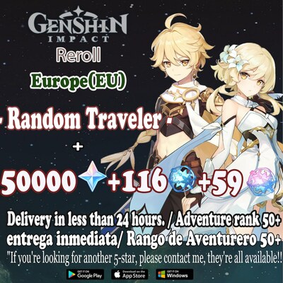 EU Delivery in less than 24 hours. | EuropeServer | 50000+ Primogems | Genshin Impact Reroll AR50+