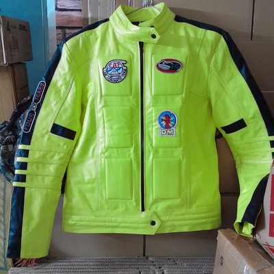 Welcome christmas simply style handmade neon green outerwear jacket xs - 6xl