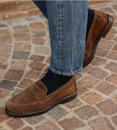 New Men's Brown Suede Moccasins, Men Casual Shoes, Men's Penny Loafer