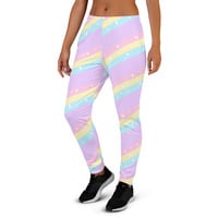 Teatime Fantasy Purple Rainbow Women's Joggers - Thumbnail 6