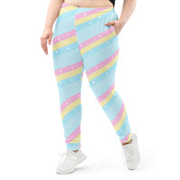 Teatime Fantasy Blue Rainbow Women's Joggers - Thumbnail 5
