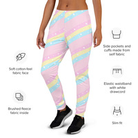 Teatime Fantasy Pink Rainbow Women's Joggers - Thumbnail 9