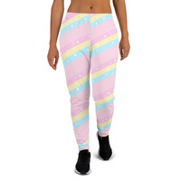 Teatime Fantasy Pink Rainbow Women's Joggers - Thumbnail 13