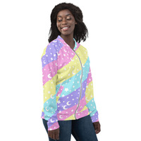 Cosmic Rainbow Unisex Bomber Jacket - Thumbnail 2