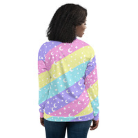 Cosmic Rainbow Unisex Bomber Jacket - Thumbnail 4