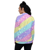 Cosmic Rainbow Unisex Bomber Jacket - Thumbnail 7