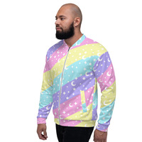 Cosmic Rainbow Unisex Bomber Jacket - Thumbnail 10