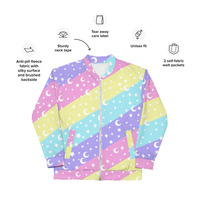 Cosmic Rainbow Unisex Bomber Jacket - Thumbnail 19