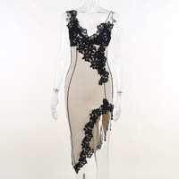 Sexy deep V suspender dress backless party hot girl temperament package hip skirt - Thumbnail 9