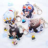 Zenless Zone Zero Character Art Keychains With Small Bangboo Charm - Clear Acrylic - Ultra High Quality - Thumbnail 2