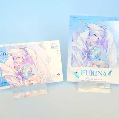 Genshin impact - stray birds - furina photocard & polaroid - set of 2 - angelic furina print feat. original art!