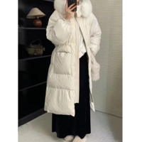 Warm Women's Fluffy Winter Coat Parka with Fur - Thumbnail 9