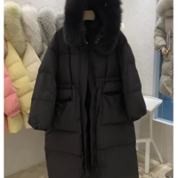 Warm Women's Fluffy Winter Coat Parka with Fur - Thumbnail 10