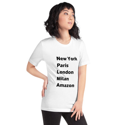 New York Paris London Milan Amazon t-shirt Unisex