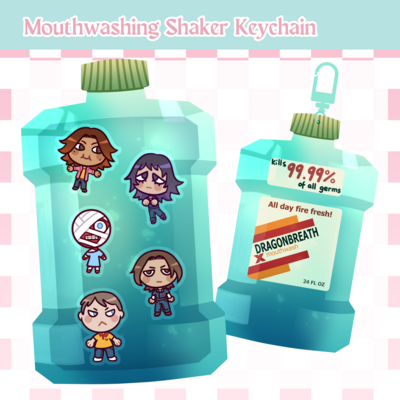 Mouthwashing 4.75" shaker keychain