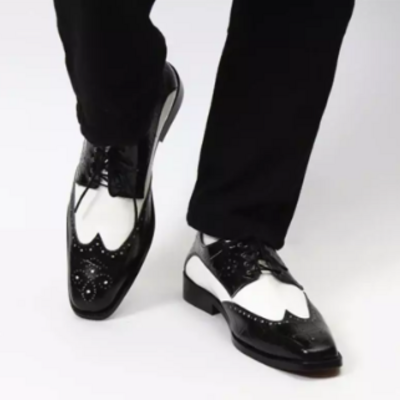 New spectators two tone lace up formal shoes, men wingtips brogue leather dress shoes