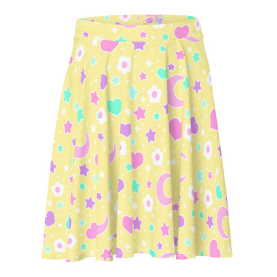 Magical spring yellow skater skirt