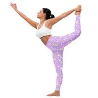 Magical Spring Purple Yoga Leggings - Thumbnail 3