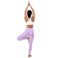 Magical Spring Purple Yoga Leggings - Thumbnail 4