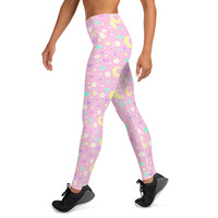 Magical Spring Pink Yoga Leggings - Thumbnail 34