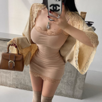 Sexy tight hip skirt waist slim lace short skirt - Thumbnail 3