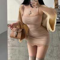 Sexy tight hip skirt waist slim lace short skirt - Thumbnail 5