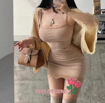 Sexy tight hip skirt waist slim lace short skirt