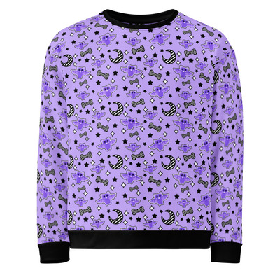 Magical Kawaii Spooky Bats Purple Unisex Sweatshirt