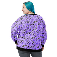 Magical Kawaii Spooky Bats Purple Unisex Sweatshirt - Thumbnail 3