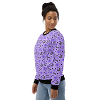 Magical Kawaii Spooky Bats Purple Unisex Sweatshirt - Thumbnail 5