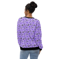 Magical Kawaii Spooky Bats Purple Unisex Sweatshirt - Thumbnail 6