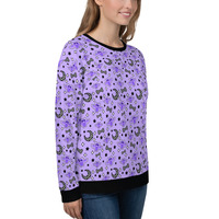Magical Kawaii Spooky Bats Purple Unisex Sweatshirt - Thumbnail 7