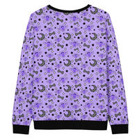 Magical Kawaii Spooky Bats Purple Unisex Sweatshirt - Thumbnail 17