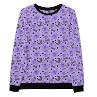 Magical Kawaii Spooky Bats Purple Unisex Sweatshirt - Thumbnail 25