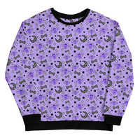 Magical Kawaii Spooky Bats Purple Unisex Sweatshirt - Thumbnail 26