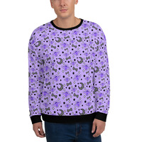 Magical Kawaii Spooky Bats Purple Unisex Sweatshirt - Thumbnail 29