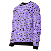 Magical Kawaii Spooky Bats Purple Unisex Sweatshirt - Thumbnail 32