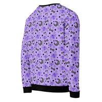 Magical Kawaii Spooky Bats Purple Unisex Sweatshirt - Thumbnail 33