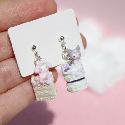 Melody/kuromi cake charm/earrings 